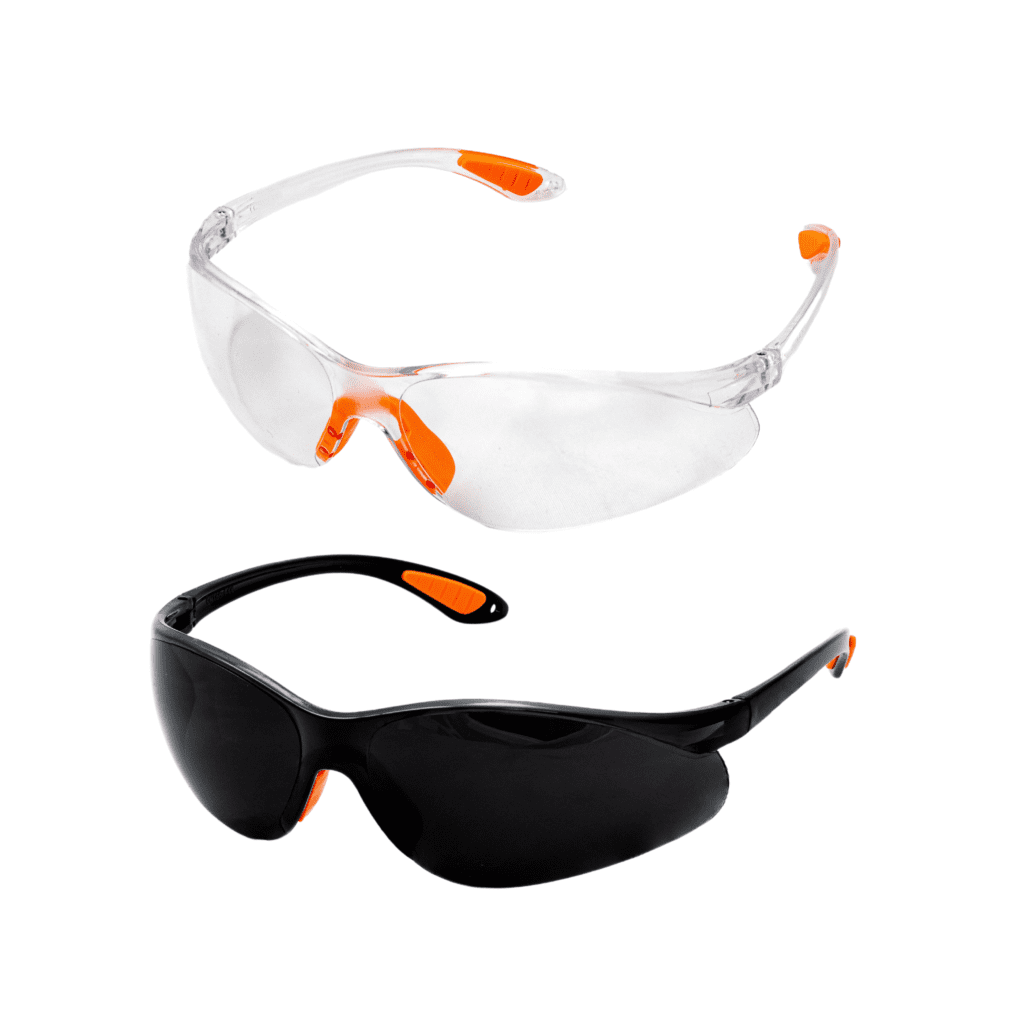 503 PPE's Clear and Tinted CL-003 Safety Glasses against a white background